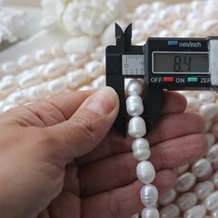 Жемчуг натуральный речной, рис, 8,1-16,6 мм, 1 нить, Ж030