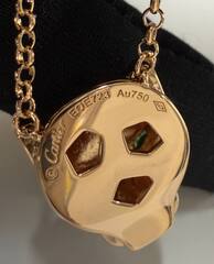 Колье цепочка с подвеской голова ПАНТЕРЫ коллекция PANTHERE в обсыпке