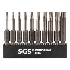 Набор бит SGS TORX TR(с отверстием) S2 50мм 10шт 6350-10TTC