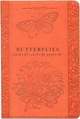 Записная книга А5 160л ПОРХАЮЩАЯ БАБОЧКА, кожзам,тиснение