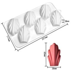 Форма силиконовая для пирожных «Мадлен» 6 ячеек
