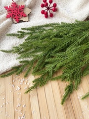 Еловая ветка, мягкая, норфолкская сосна, ампельное растение, искусственная зелень, рождественский декор 45 см, набор 2 шт.