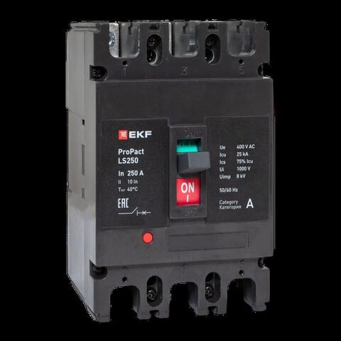 Выключатель автоматический в литом корпусе ProPact LS250 250А 3P 25кА EKF