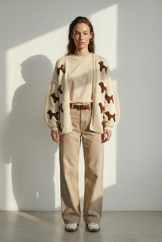 Кардиган Пудели с рукавами-фонариками