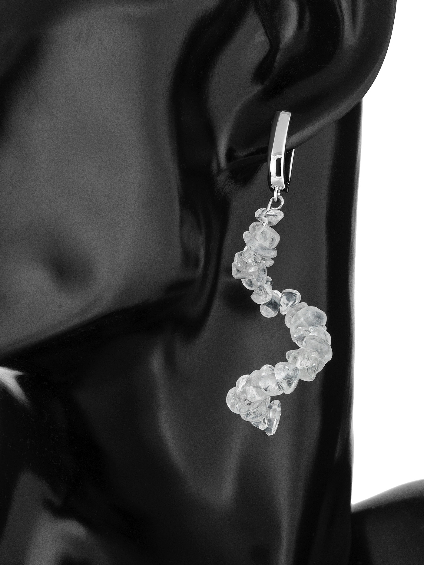 Висячие серьги с горным хрусталем