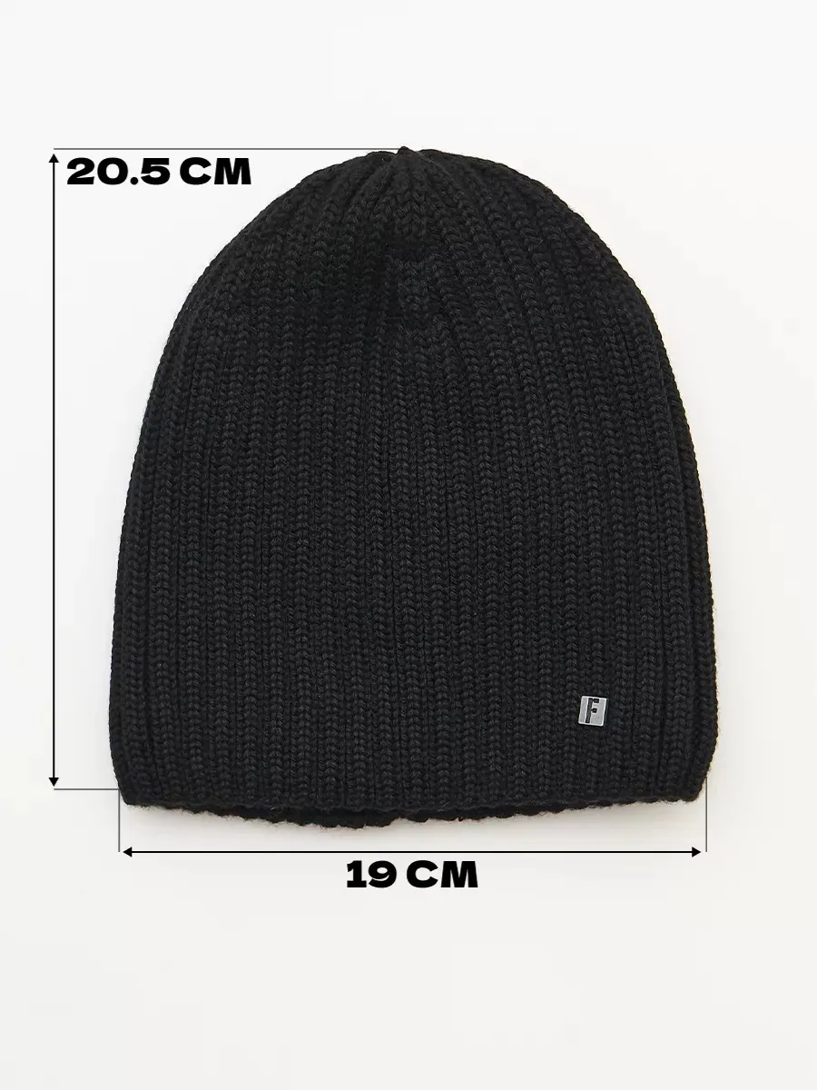 Шапка зимняя на флисе вязаная бини