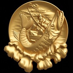 Силиконовый молд Рыбак (медальон) № 0462