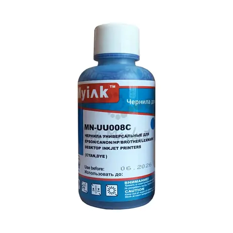 Чернила MyInk UU008C универсальные для Epson, HP, Canon, Brother голубые водные - 100 мл.