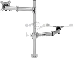 Кронштейн для монитора/ноутбука Cactus CS-VM-LH07-AL серебряный 13"-27" макс.8кг настольный поворот и наклон — фото 3