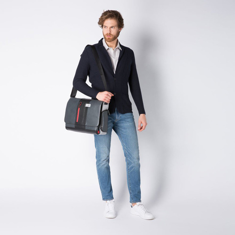 Сумка мужская Piquadro Urban серый/черный, кожа натуральная (CA1592UB00/GRN)