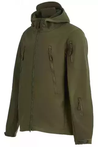 Мужская куртка Софтшелл до -5°C для охоты и рыбалки (хаки) Taygerr