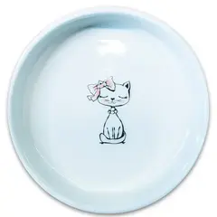 Mr.Kranch миска керамическая для кошек Кошка с бантиком 370 мл оранжевая