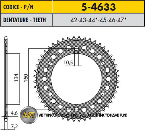 Звезда ведомая Sunstar 5-4633-44 JTR1307.44 (made in japan) CBR600RR/F