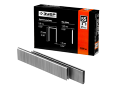 ЗУБР тип 18GA (55/90/C) 25 мм, 2500 шт, скобы для степлера, Профессионал (31855-25)