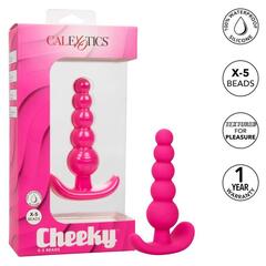 Розовая анальная елочка для ношения Cheeky X-5 Beads - 10,75 см.