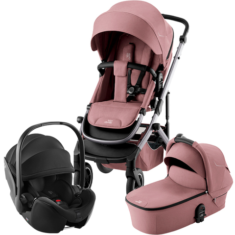 Комплект 3в1 коляска Britax Roemer SMILE 5Z, Dusty Rose + автокресло BABY-SAFE PRO Space Black