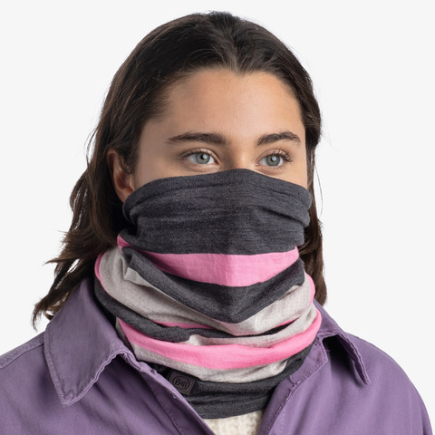 Картинка шарф-труба Buff Wool lightweight Grey - 2