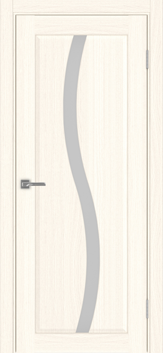 Дверь межкомнатная Оптима Порте Сицилия 731.121, цвет светлый ясень, экошпон, стекло мателюкс