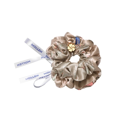 Комплект шелковых резинок для волос Mollen Лазоревый цветок песочно-бежевый