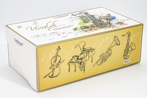 Чайная пара 230мл Carmani Лето A. Vivaldi белая/оранжевая