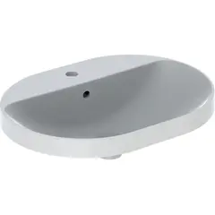 Geberit VariForm Раковина встраиваемая в столешницу эллиптической формы, 60х45 см, с отв. под смеситель, с отв. перелива фото