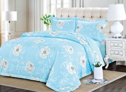Комплект постельного белья с одеялом Циния (голубая)