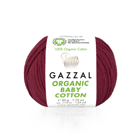 Пряжа Gazzal Organic Baby Cotton 429 красный (уп.10 мотков)
