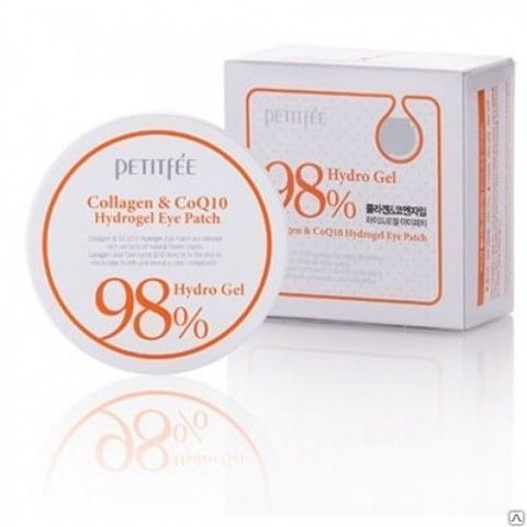 Petitfee Collagen & Co Q10 Hydro Gel Essence Eye Patch патчи для глаз гидрогелевые с коллагеном и коэнзимом Q10