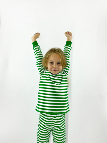 Пижамка полосатая зеленая