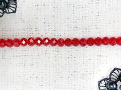 Бусины граненые Рондель, d 8 мм, (1уп=10нитей), красный