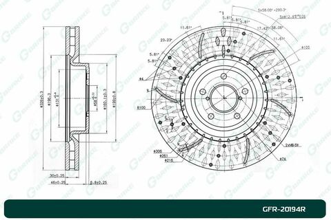 Диск тормозной перфорированный вентилируемый G-brake GFR-20194R правый