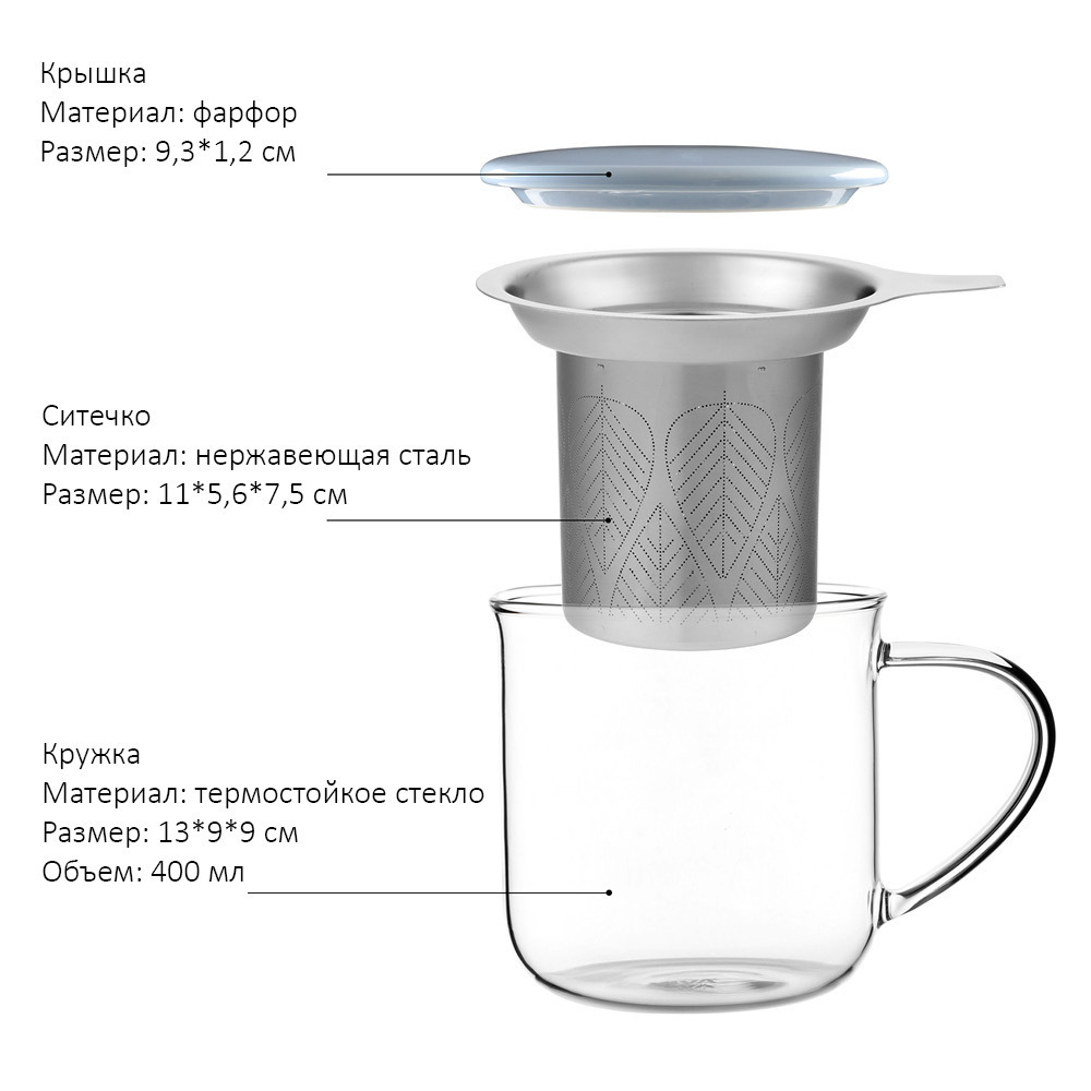Кружка заварочная с ситом Viva Scandinavia "Minima" 400 мл