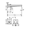 Hansgrohe 73051700 Tecturis E Смеситель для раковины, однорычажный, настенный, с изливом 22,5, скрытого мо