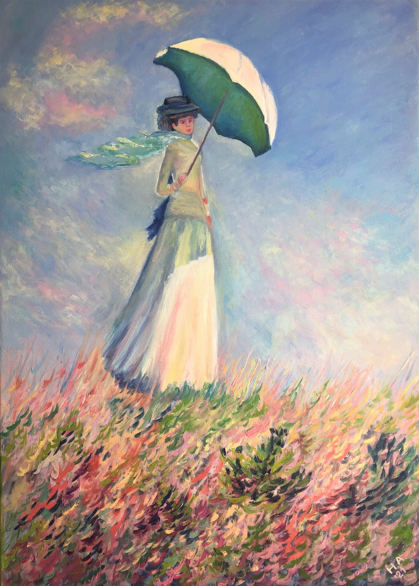 Клод Моне дама с зонтиком