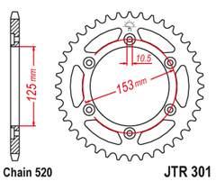 Звезда Задняя Ведомая JT JTR301.48 CRF250L