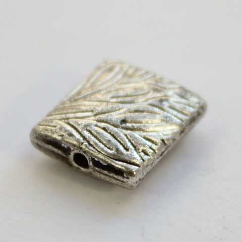 Бусина металлическая квадратная (цвет - античное серебро) 10х9 мм