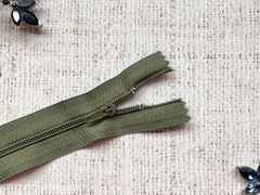 Молния брючная спираль полуавтомат, L 20 см, Т3, н/р, хаки