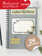 Наклейки на тетрадь и учебник "Две стрекозы"