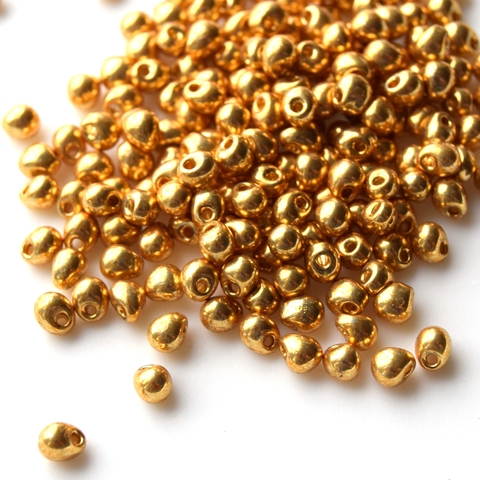 DP-4202 Бисер Миюки дропс гальванизированый под золото /Miyuki drops Duracoat galvanized gold