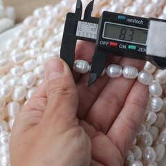 Жемчуг натуральный речной, рис, 8,1-16,6 мм, 1 нить, Ж030