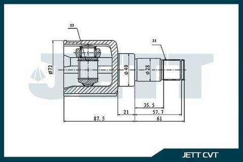 ШРУС внутренний JETT V40-8162