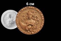 Силиконовый молд № 394 медальон Дева 6 см