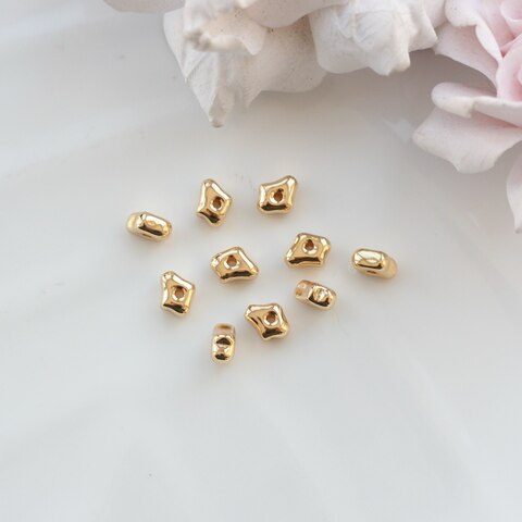 Бусина разделитель (спейсер) фриформ, 7*5 мм, позолота, 10 штук. Р070