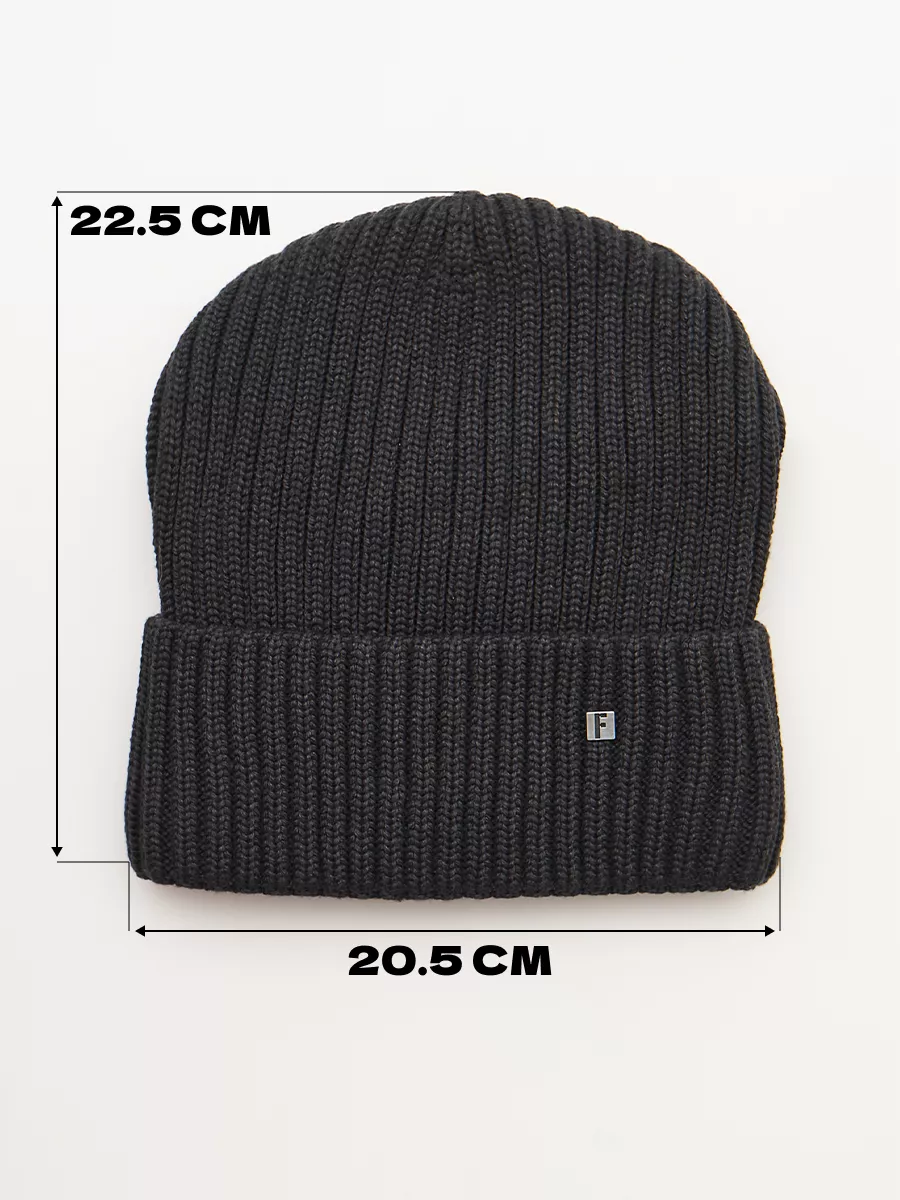 Шапка зимняя на флисе вязаная бини