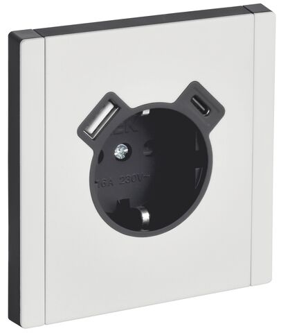 FORTE&PIANO Роз. з/к/ш в/к 16А USB A+C 18Вт FP247M бел. IEK