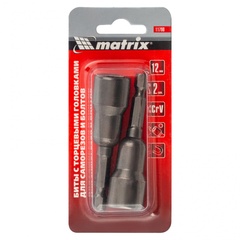Биты с торцевыми головками 12 мм, 65 мм, 2 шт. Matrix, 11790