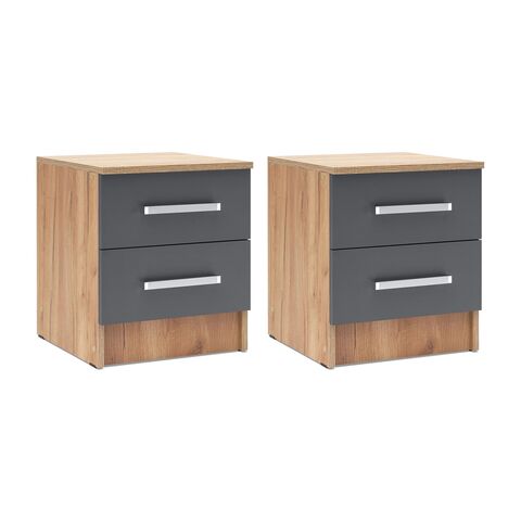 С/Г Мартина Тумбы прикроватные (компл) (Графит, Дуб крафт)
