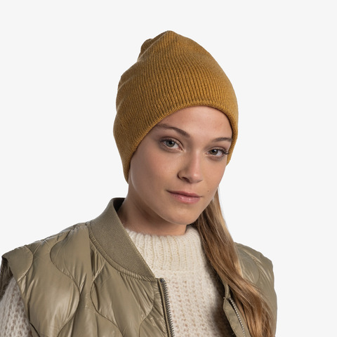 Картинка шапка вязаная Buff Hat Knitted Jarn Ocher - 9