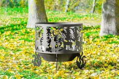 Костровая чаша Fire-House Олени Премиум (с сеткой и зольником), 100 см