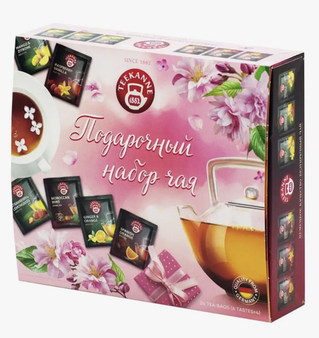 Подарочный набор чая TEEKANNE ассорти 6 видов, 24 пакетиков